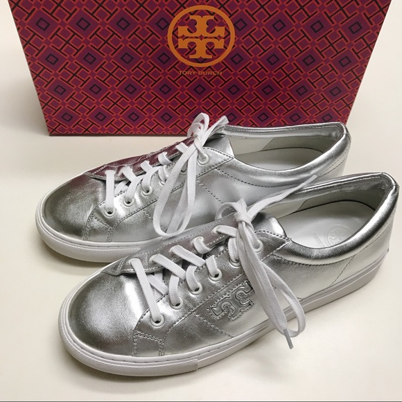 tory burch silver sneakers